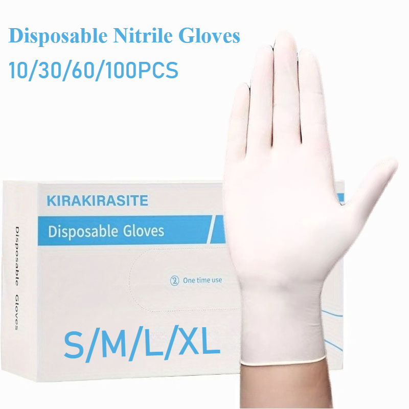 Medical Gloves - قفازات النتريل البيضاء القابل للتصرف مسحوق